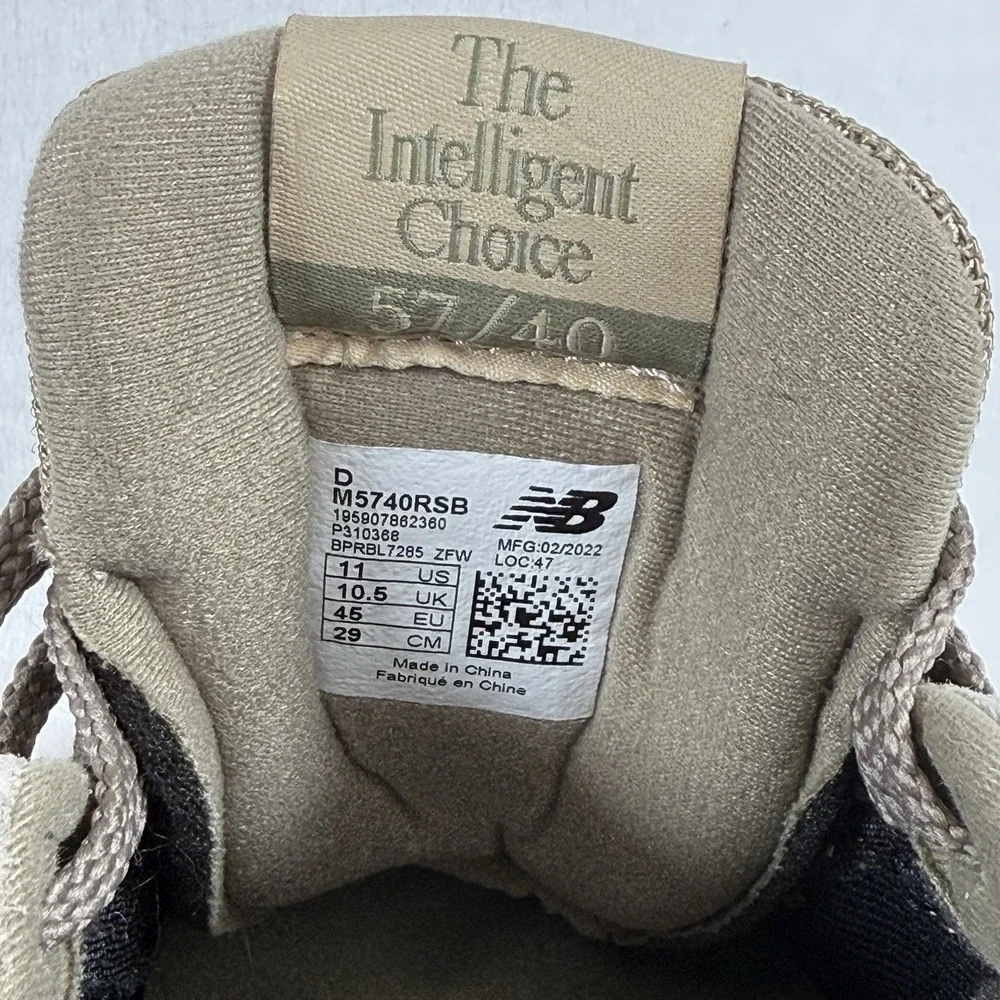 New Balance 57/40 Shoes Mens 11 Mushroom Sweet Caramel Suede Sneakers M5740RSB - Picture 6 of 6